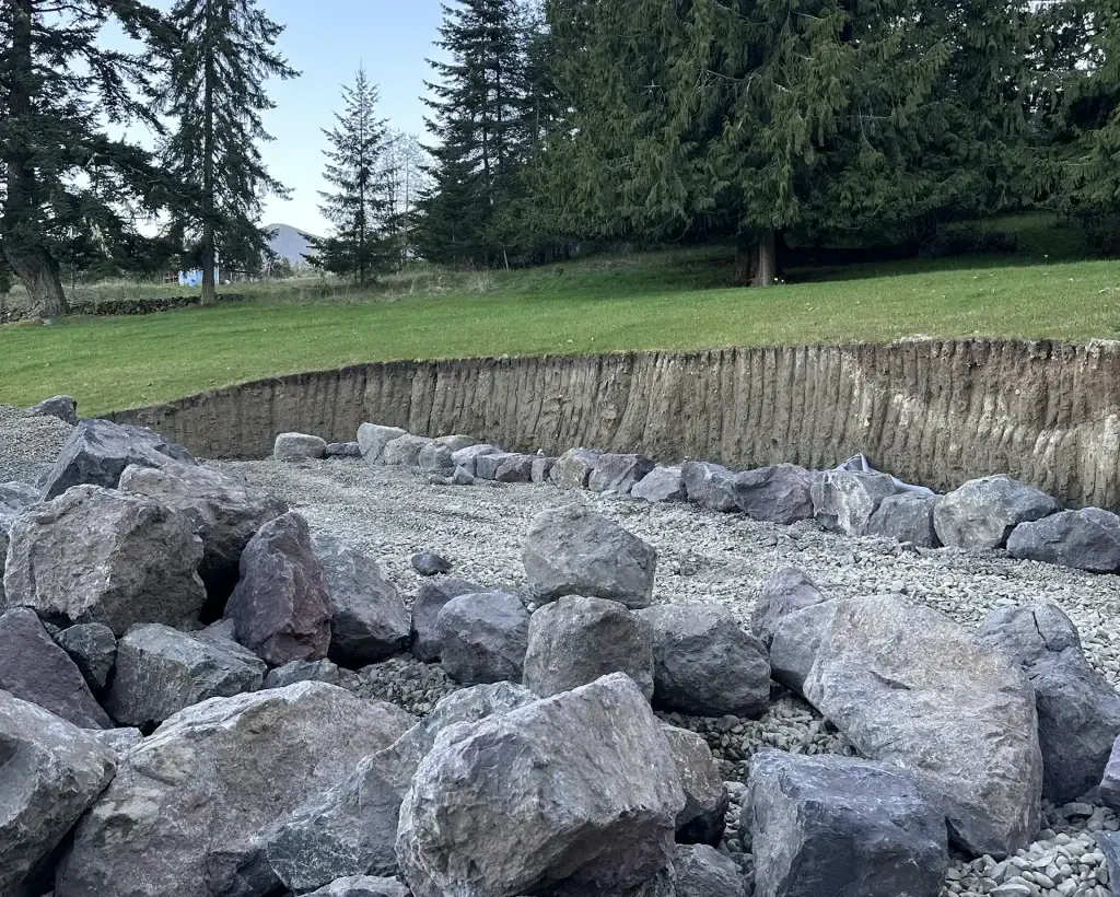 Home 28 Natural boulder retaining wall installed in Sequim, Washington