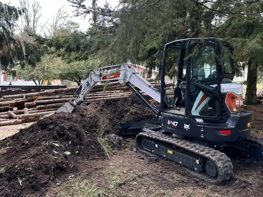 Excavation work in Sequim preparing land for construction