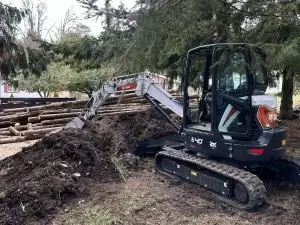 Excavation work in Sequim preparing land for construction